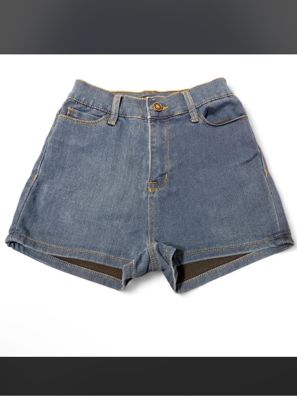 Fashion Nova Jean Shorts Denim High Rise Stretch Sz 3 Medium Wash